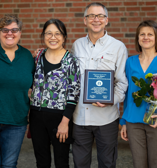 Shane Major (second from right) was recognized for the Outstanding Research Mentor Award by the Faculty Recognition and Support Committee (FRAS)