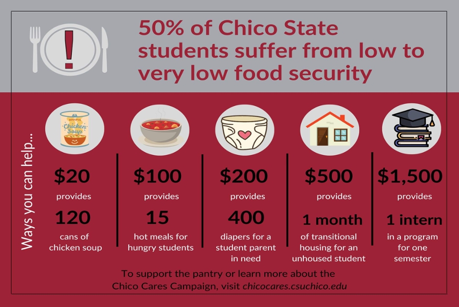 Chico Cares Campaign-50% students are food insecure 
