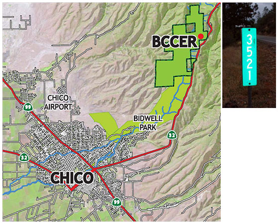 Map to BCCER which is north east of Chico