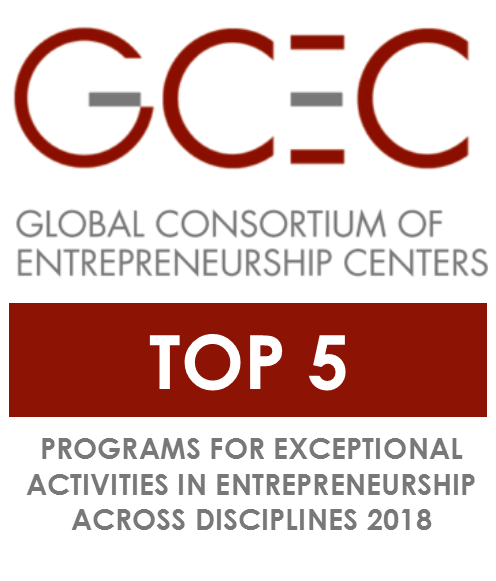 Global Consortium of Entrepreneurship Centers logo, TOP 5, Programs for Exceptional Activities in Entrepreneurship Across Disciplines 2018