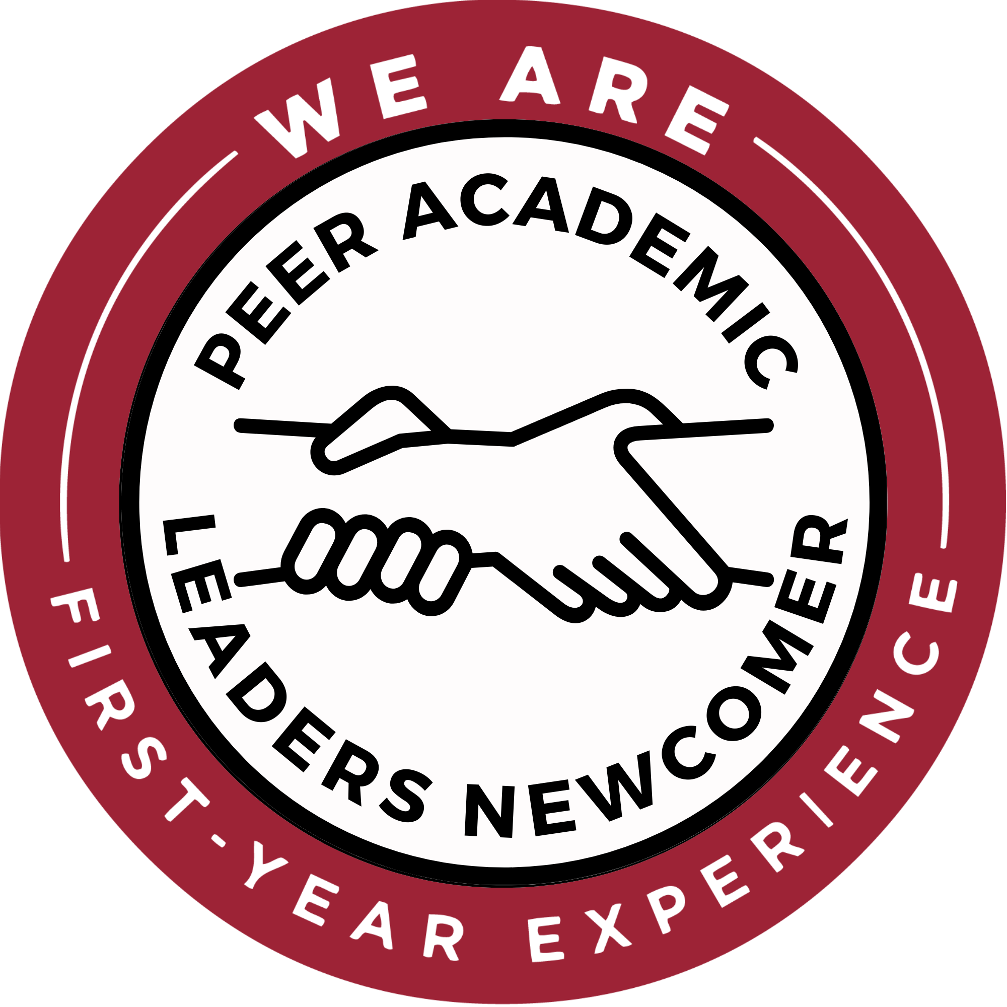 round logo that says peer academic leaders newcomer