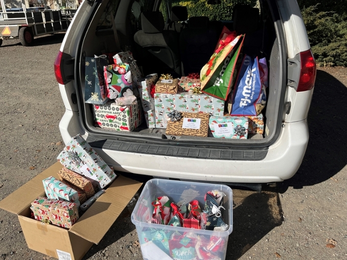 car full of gifts