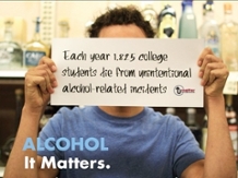 Each year, 1,825 college students die from unintentional alcohol-related incidents