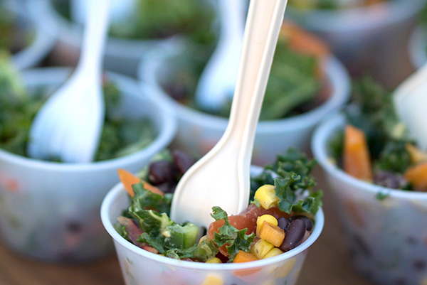 Cup filled with mixed veggies.