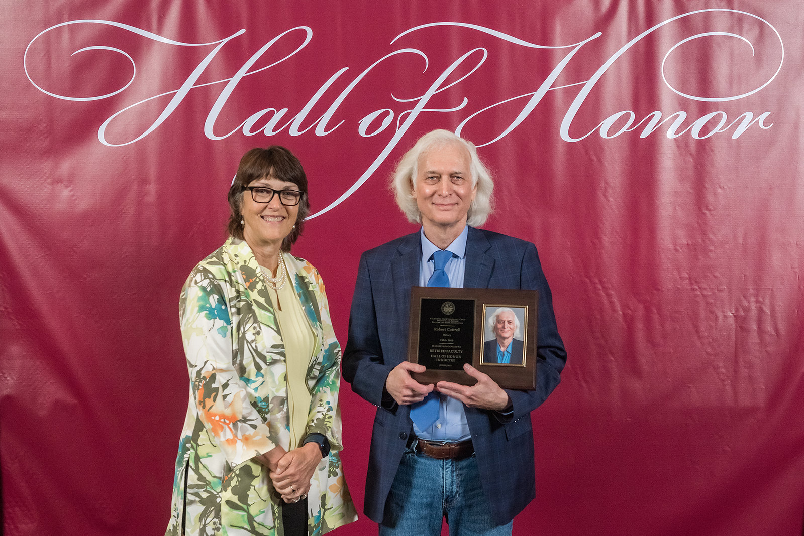 President Gayle Hutchinson with Bob Cottrell at Hall of Honor