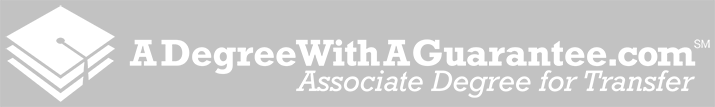 ADegreeWithAGuarantee.com with logo and subtext Associate Degree for Transfer