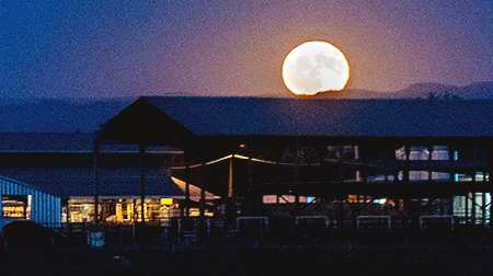 Moonrise over the farm