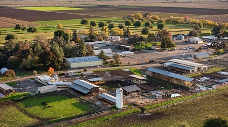 aerial view of university farm