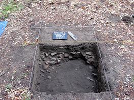 A large area is marked off for excavation