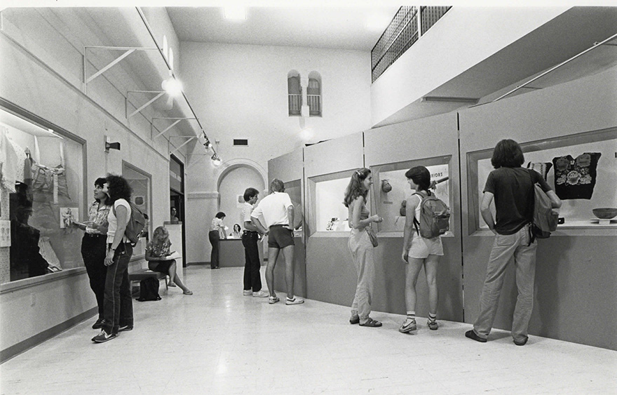 Museum visitors explore an exhibition in Trinity Hall, the museum’s former location, in 1982.