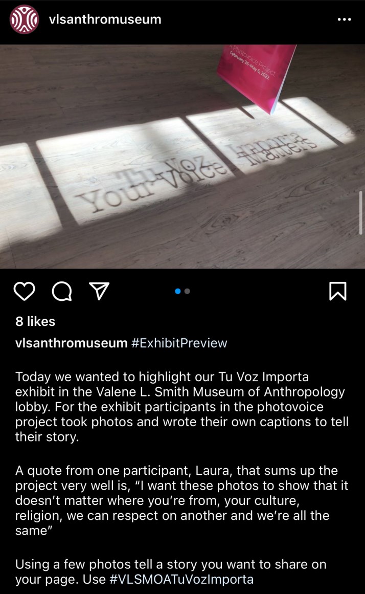 Tu voz importa highlight on valene smith museum instagram