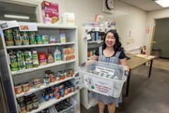 student getting involved in the Hungry Wildcat Pantry