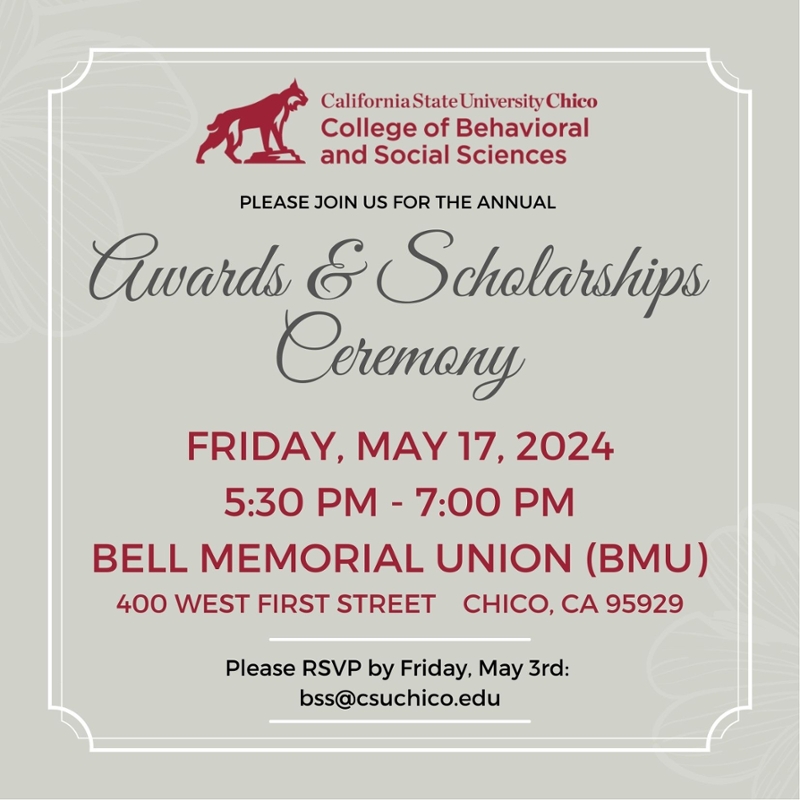 2024 invitation for the College of BSS Awards and Scholarship Ceremony