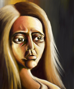 Sad women painting