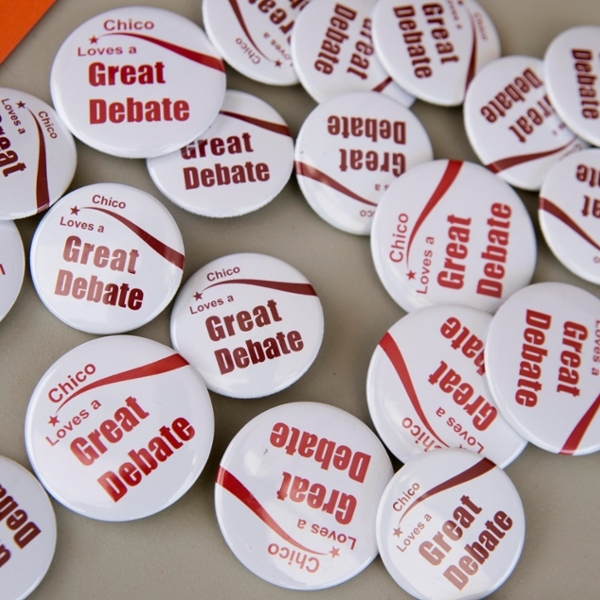 great debate promotional buttons