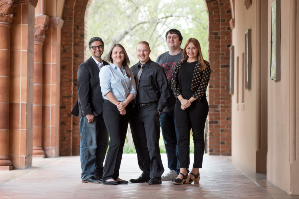 From left: Oziel Magana, Josie Ensley, Jess Lopez, Garrett Duarte, and Ellen Falltrick are among the MBA students who passed the CAPM exam.