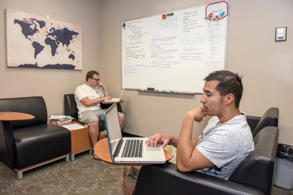 Students studying in the Center for Entrepreneurship