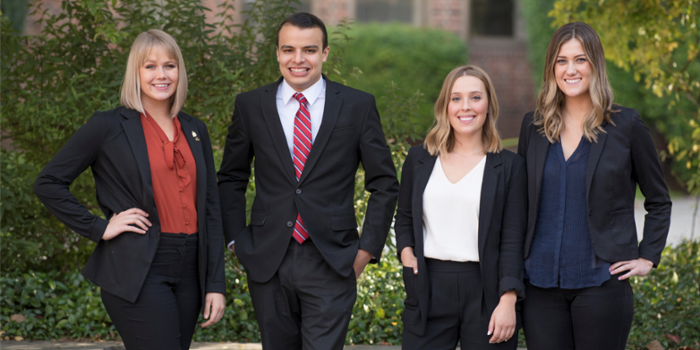 The top 4 winning contestants for the Seufferlein Sales Program's Sweet 16 competition (from left to right) Ellen Falltrick, Gorden Rodriguez, Selma Betten, and Cheyanne Morris