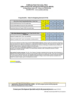 Fringe Benefits Rate Document
