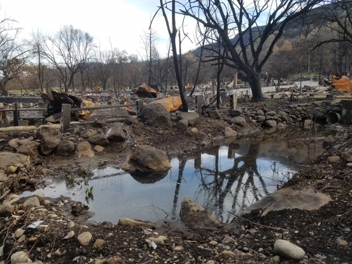 A site damaged by the Campfire