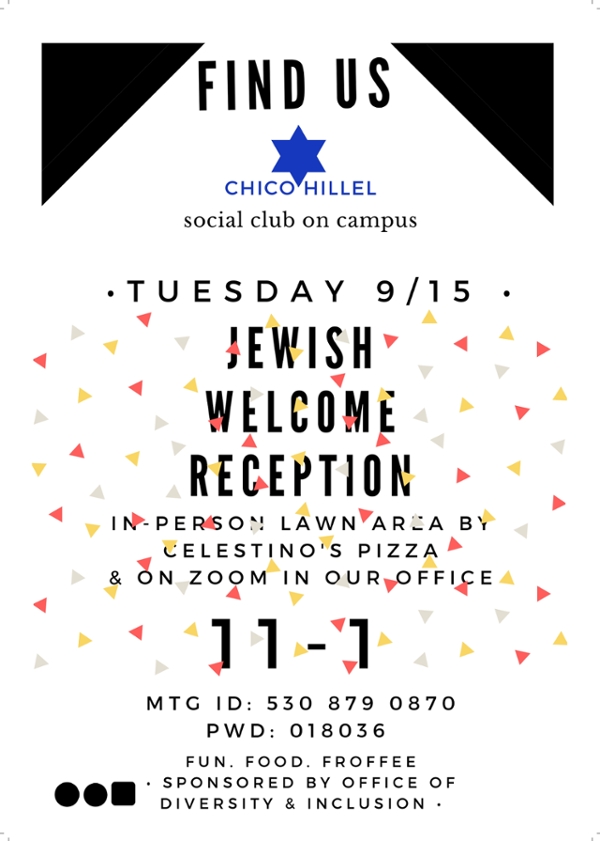 Jewish Welcome details. Please contact the office of Diversity and Inclusion at 530-898-4764 for more information.