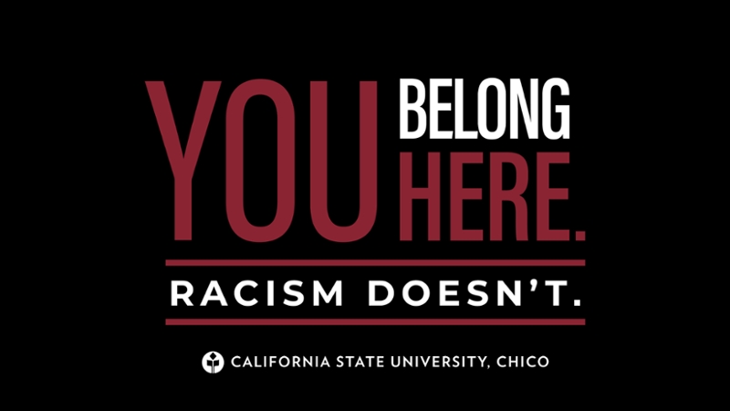You Belong Here. Racism Doesn't. California State University, Chico.