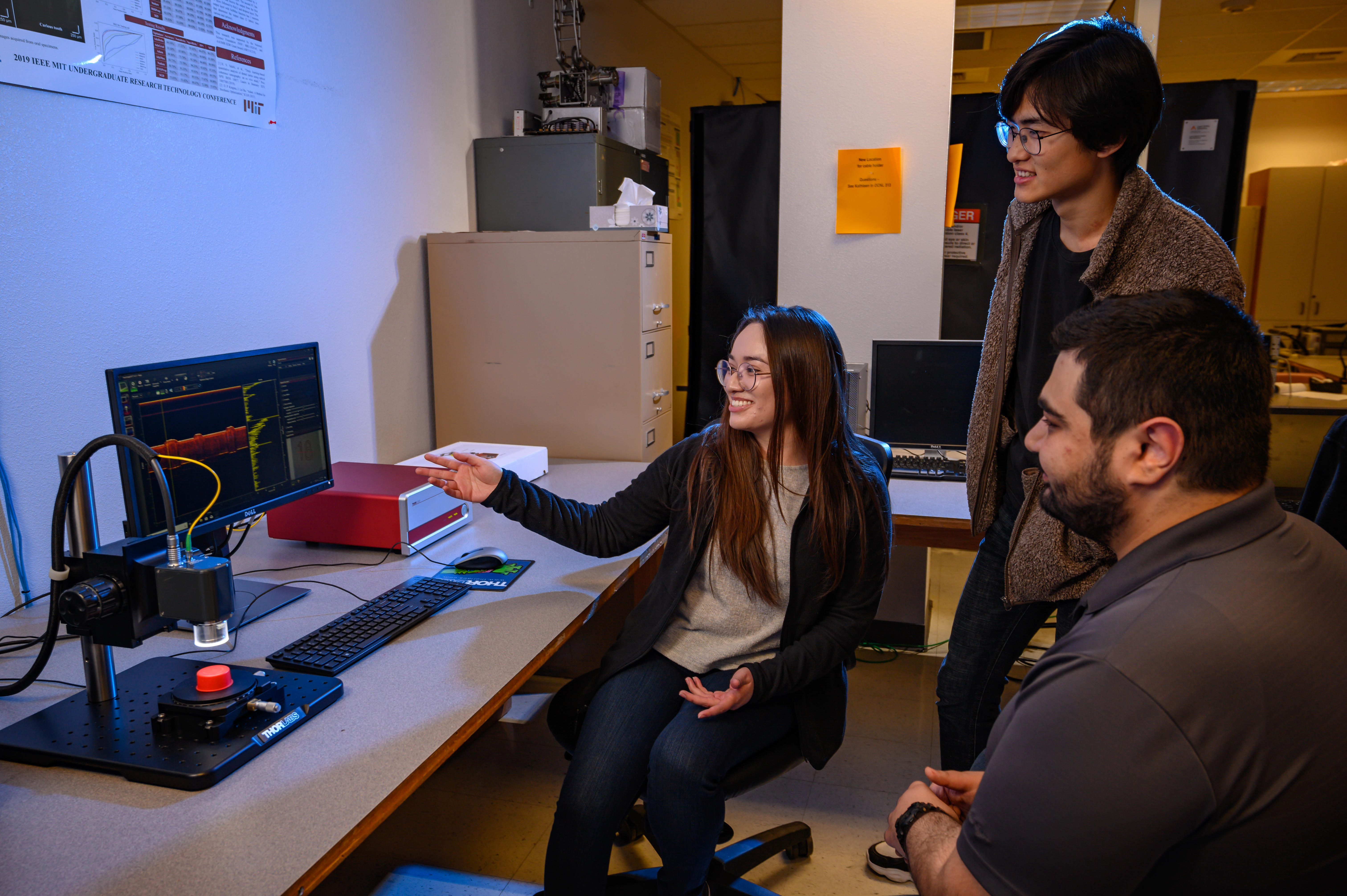 Students working in the imaging lab, 2020