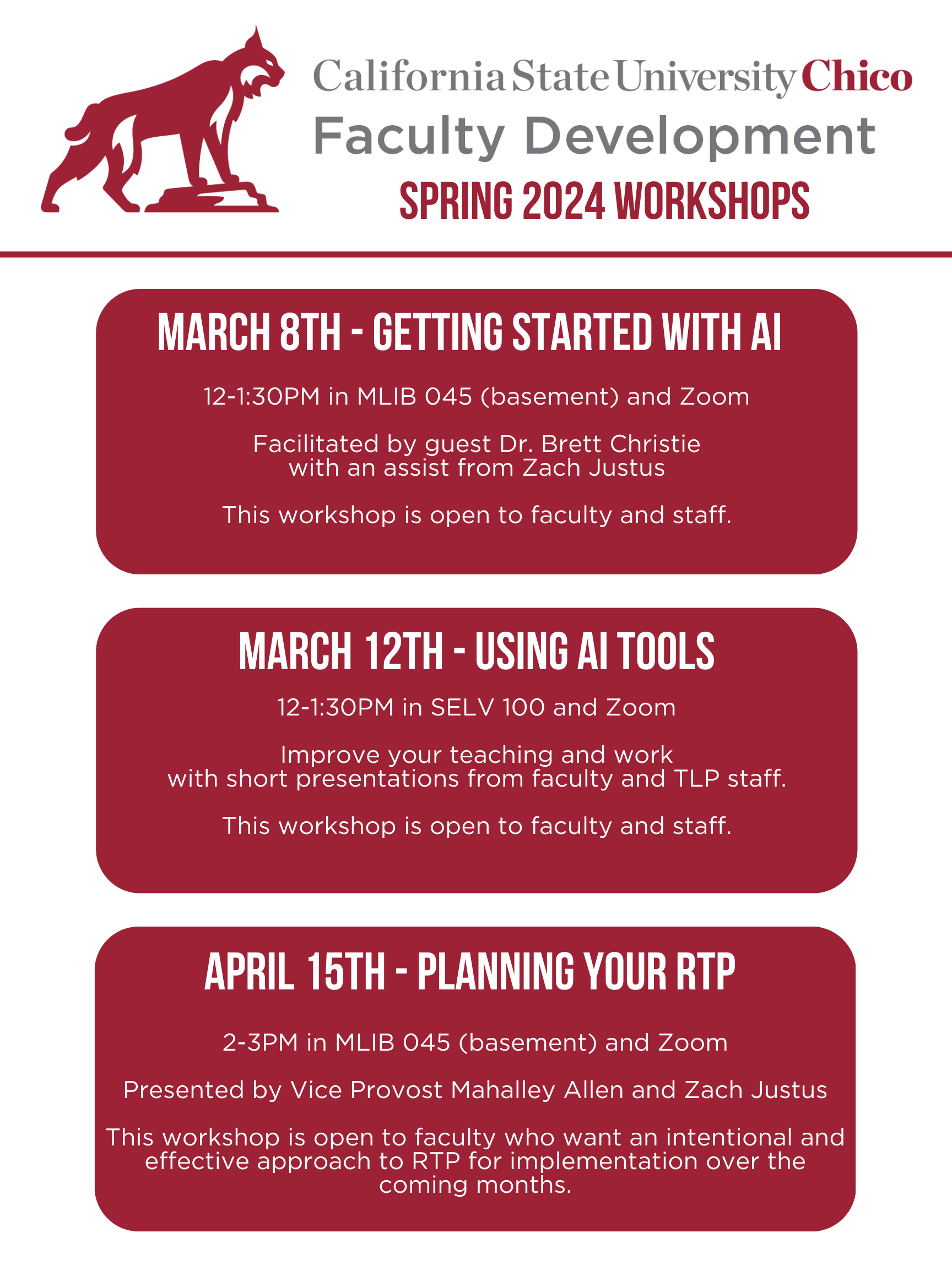 Spring 2024 FDEV Workshop Information