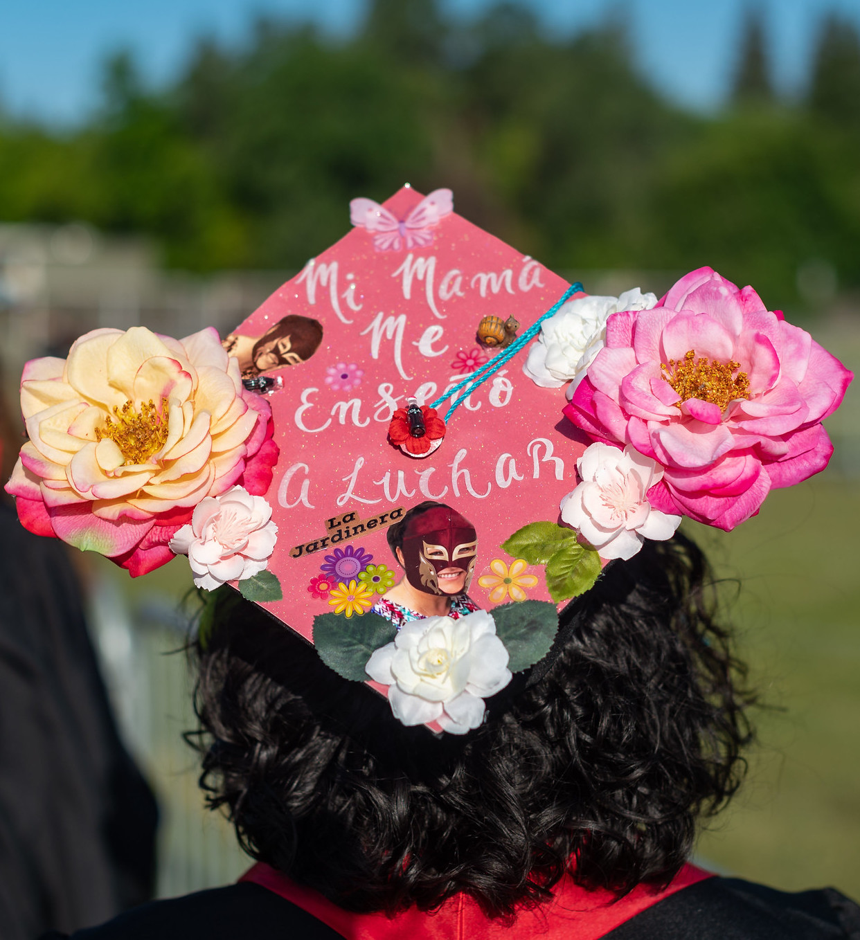 The top of a decorated Graduation Cap