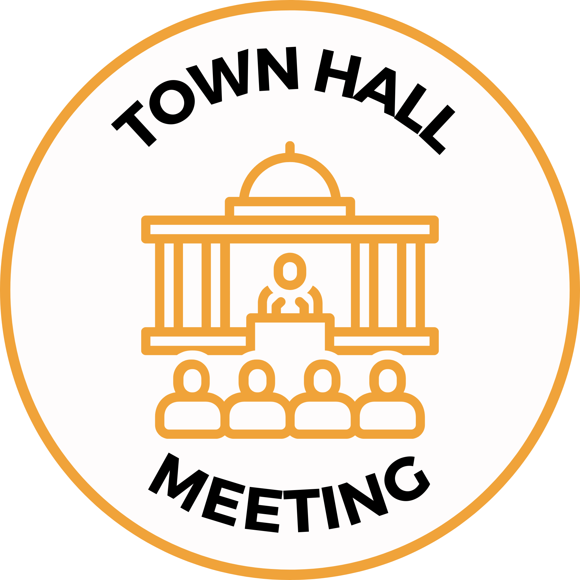Town Hall Meeting round logo