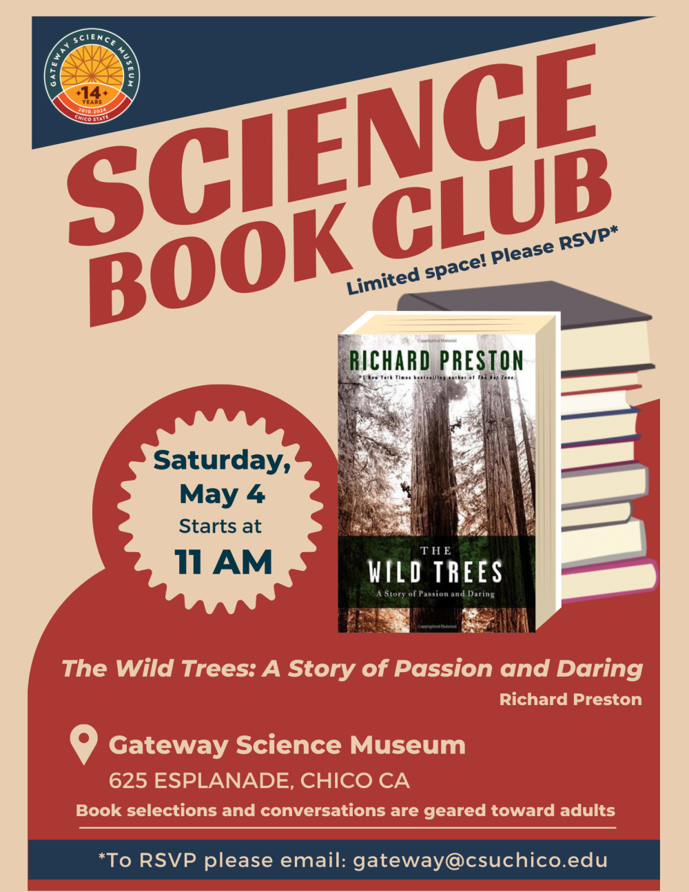 Flyer for May 2024 science book club