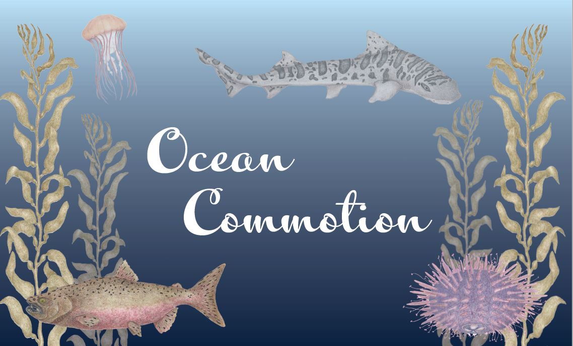 ocean commotion title with fish and kelp