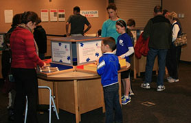 A table where students can work hands on with the materials