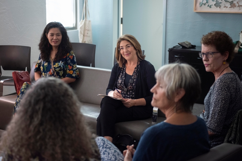 Naomi Klein with geography and planning faculty members