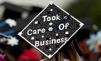 a graduate's decorated grad cap