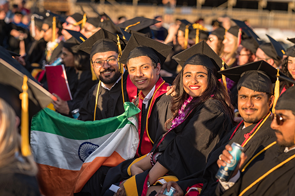 International students at master's commencement ceremony 