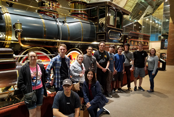 History students on a field trip to the Sacramento Train Museum