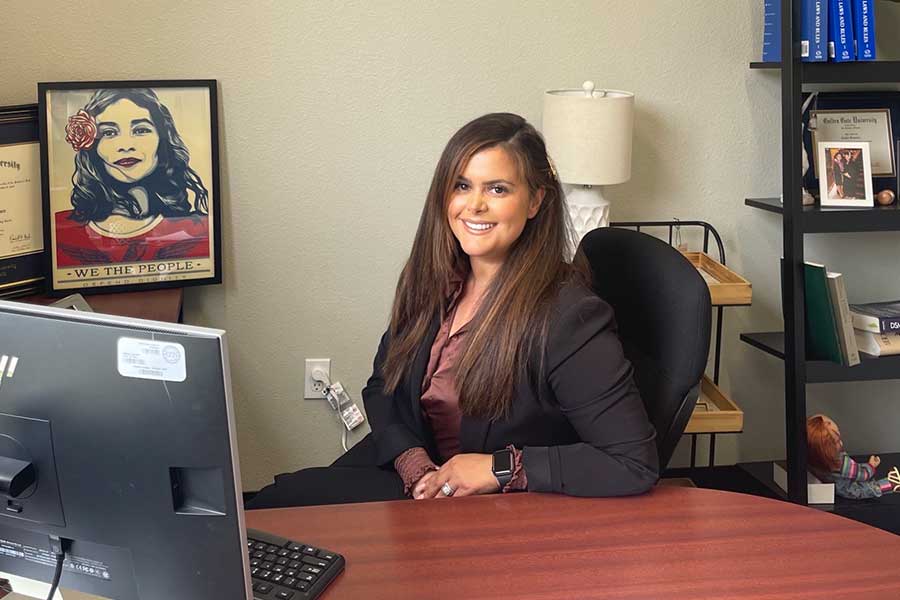 Santa Clara county public defender Cesilia Fernandez sits at her desk in her off
