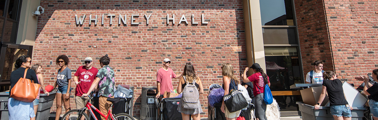 Students in front of Whitney Hall
