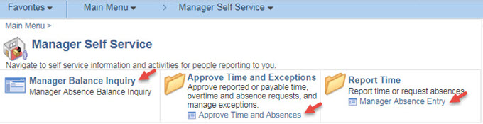 Manager Self Service screen shot