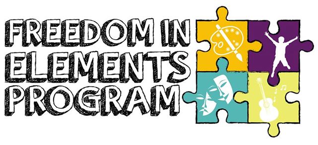 logo with puzzle pieces and the words Freedom in Elements Prgram