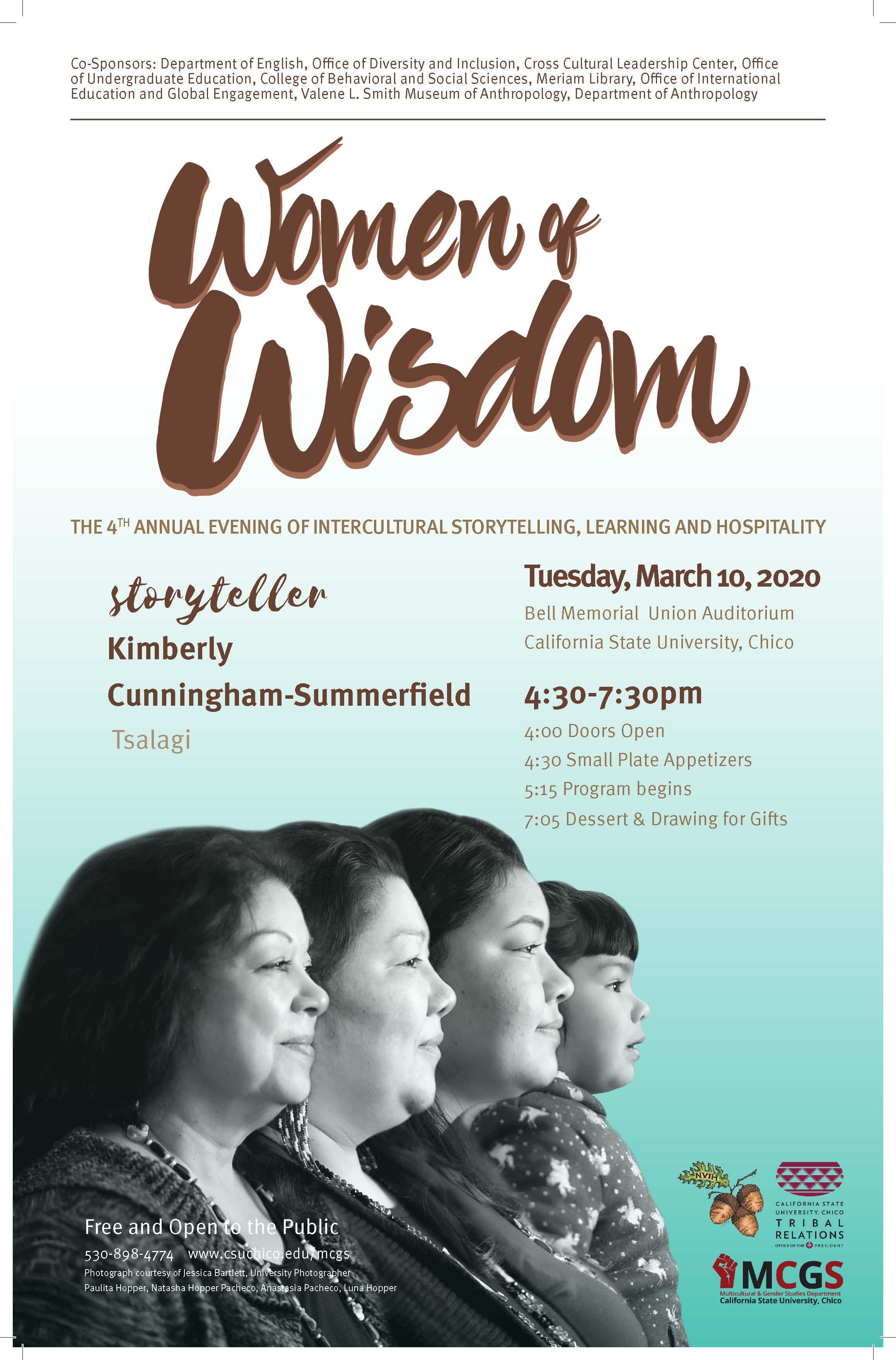 Women of wisdom IV. March 10, 2020. 4:30-7:30pm at the BMU.