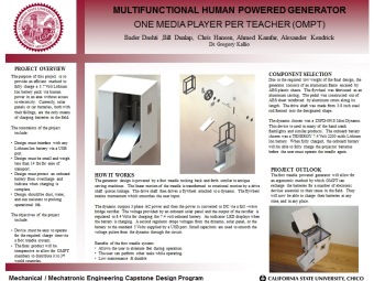 Multi-Functional Human Powered Generator