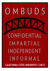 Ombuds logo with bridge and the words confidential, impartial, independent, informal.