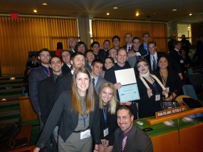 33 Chico State students travel to Seattle for the Model United Nations competition in 2012.