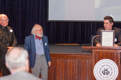Professor Dane Cameron, Dr. Ed Bronson and CLIC alumnus Christian Heyne.