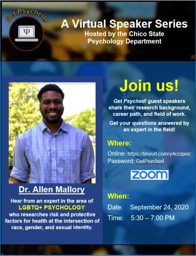 Flyer for the Get Psyched! speaker series