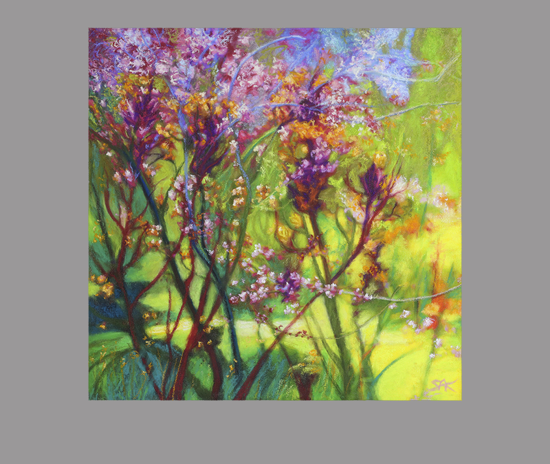 The painting 'Springtime Trees' by Sheryl Karas