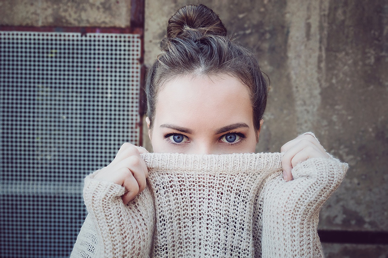 woman in a wool sweater