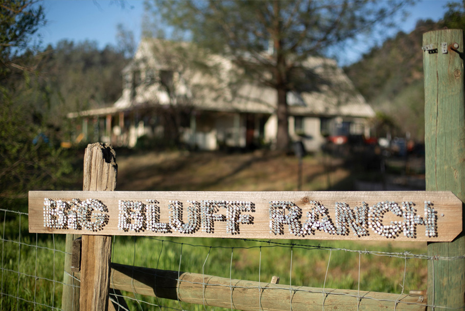 The sign for Big Bluff Ranch.